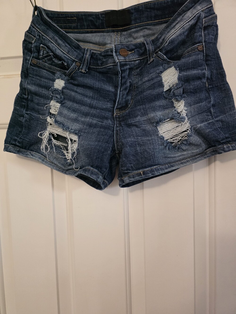 Buckle Black Distressed Shorts